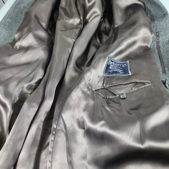 Burberry England Gray Wool Double Breasted Vintage Top Coat Men's 36 - Picture 5 of 7